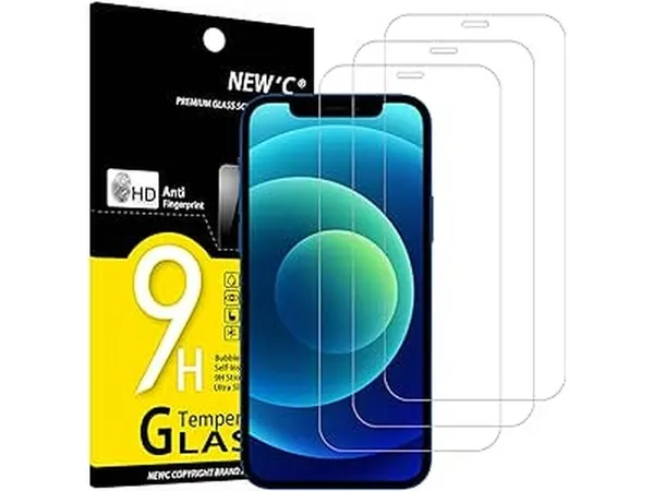 Ensemble de 3 Films de Protection d'Écran en Verre Trempé pour iPhone 12 et 12 Pro