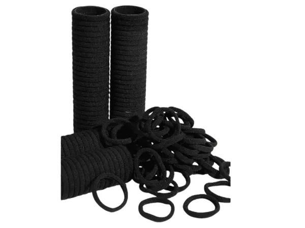 200 Chouchou élastique de couleur noire unie