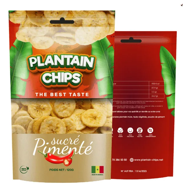 PLANTAIN CHIPS - Chips de Bananes Plantain Sucré pimenté - 120g