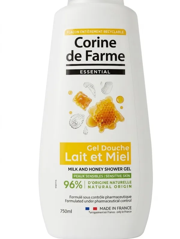 Gel douche lait et miel Corine de Farme 750 ml