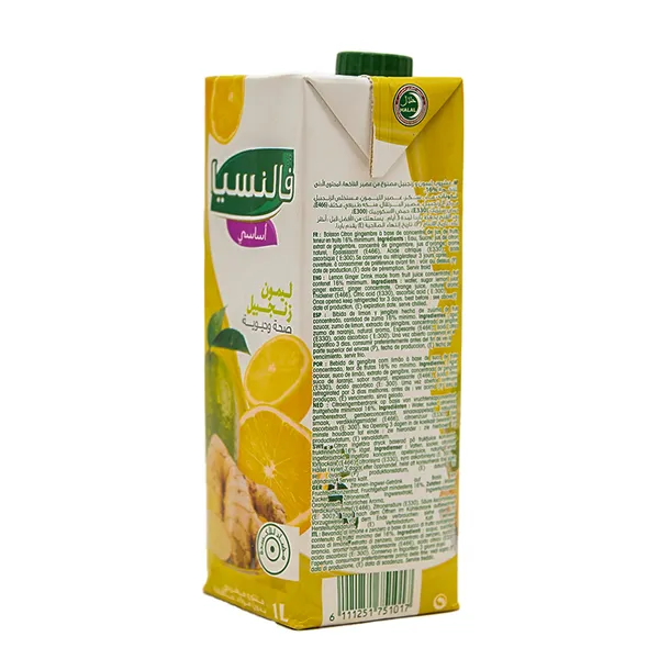 Valencia Essentiel boisson citron gingembre à base de concentré de jus de fruits