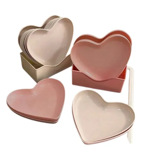 Plateaux Cœur en Plastique pour Collations – Lot de 20 PCS