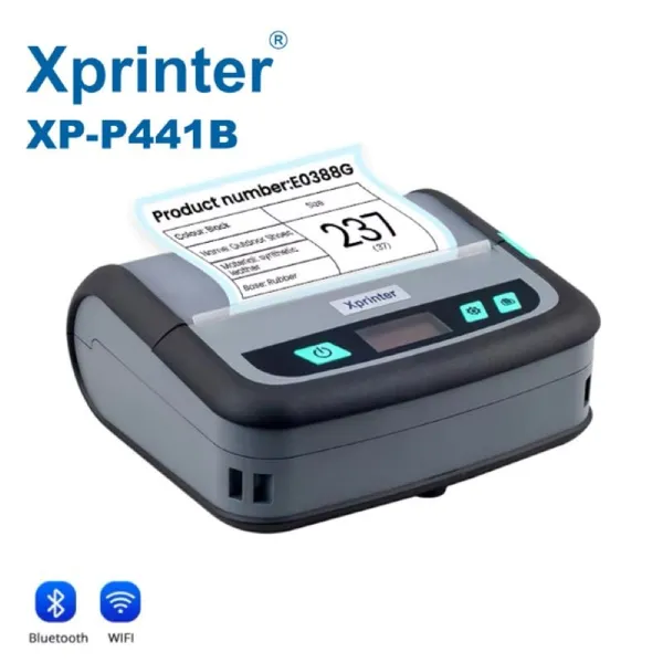 Xprinter XP-P441B - Mini imprimante d'autocollants de codes barres de 4 pouces