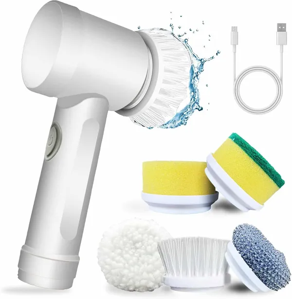 Brosse de Nettoyage Électrique Rotative – 5 Têtes Incluses