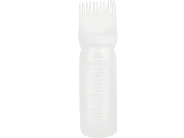 Pot de coloration et de soin des cheveux avec peigne et échelle, blanc