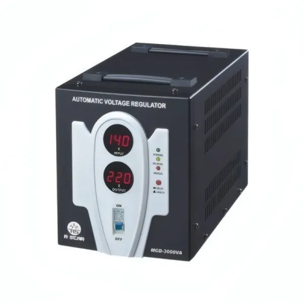 R SCAR MCD-3000VA Régulateur de tension automatique Digital 3000VA / 3KVA, contrôle par microprocesseur