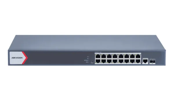 SWITCH HIKVISION DS-3E1518P-EI 16 PORTS / 16PORTS POE -1 PORTSS GIGABIT  1 PRTS FIBRE OPTIQUE  GIGABIT  PUISSANCE POEOTAL - 230W