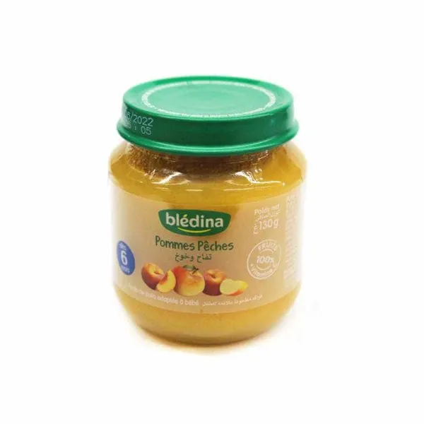 BLEDINA - Petits pots Purée de fruits Pommes pêches - 130 g