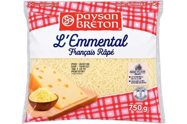 Emmental râpé Paysan Breton 750 g