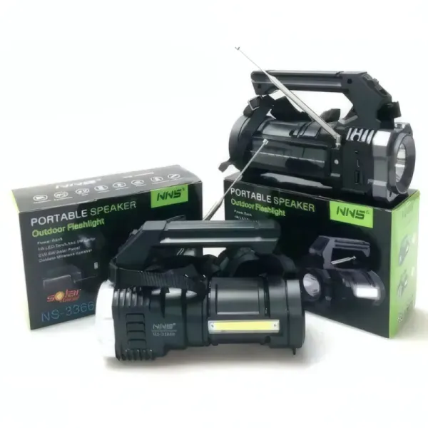 Radio Solaire NNS NS-3366S - Haut-Parleur Portable avec Lampe de Poche