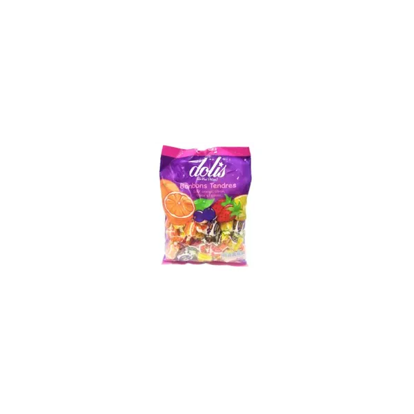 Dolis bonbons tendres goût orange, citron, fraise et cassis sachet 150g