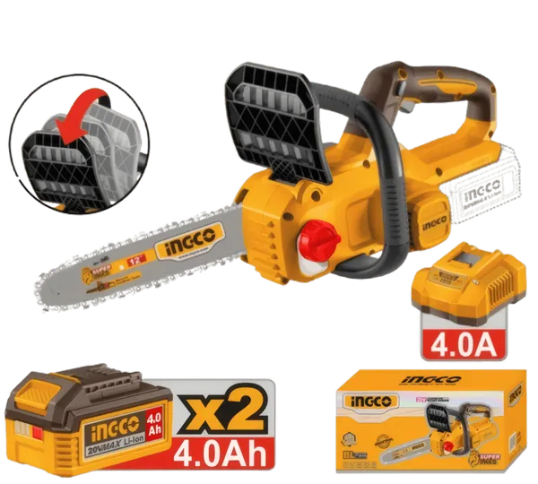 Tronçonneuse Sans Fil 20V | 30 cm, 2x Batteries 4.0Ah