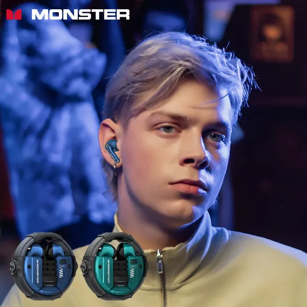 MONSTER AIRPOD AIRMARS XKT10 - Ecouteurs Bluetooth Sans Fil, Casque Sportifs et Gamer Waterproof TWS Réduction de Bruit Avec Microphone Ecouteurs