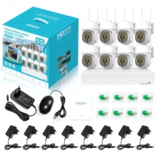 Kit Caméras IP NVR 8CH WiFi 5G avec Écran 10"