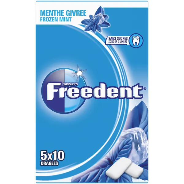 FREEDENT – Chewing-gum sans sucres avec édulcorants 5 × 10 – 14 g