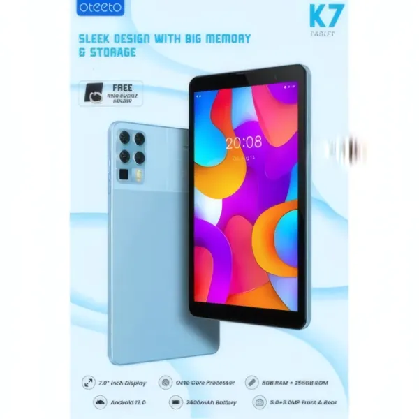 Tablette Oteeto K7 5G avec 8Go RAM et 256Go Mémoire