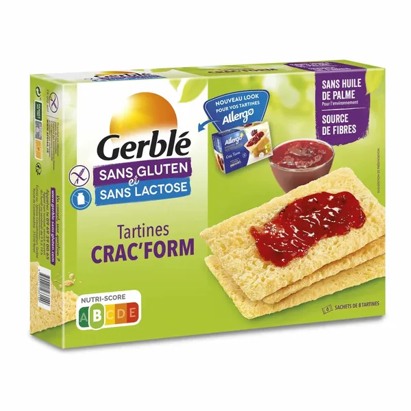 GERBLE - Biscottes sans gluten & lactose - 250G