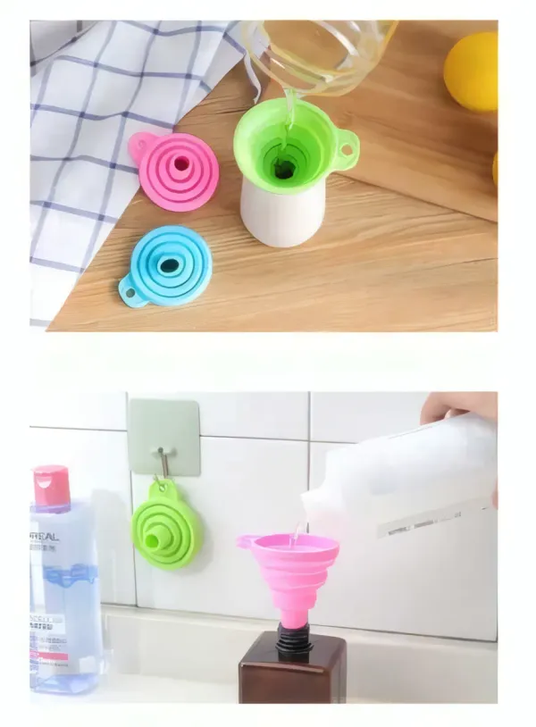 Entonnoir pliable en silicone multifonction - Compact et pratique lot de 3PCS