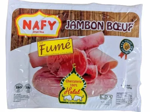 CDA NAFY - Jambon de boeuf fumé halal - 125G
