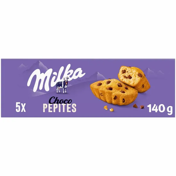 MILKA-Gâteaux moelleux aux pépites de chocolat La boîte de 5 sachets - 140 g