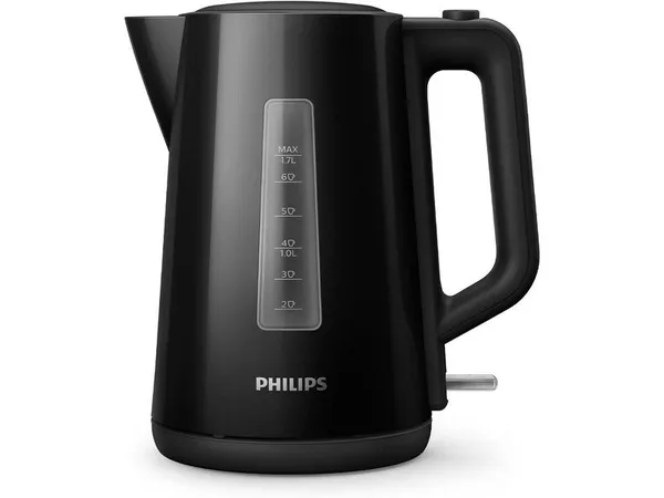 PHILIPS HD 9318/20 -  Bouilloire Électrique Plastique Noire - 1,7L – 2200W Rapide & Sécurisée