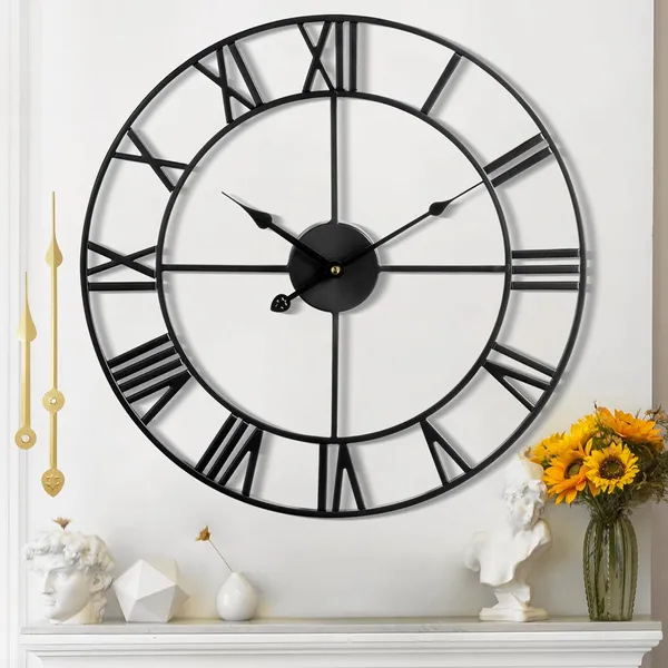 Grande Horloge Murale pour Salon Décor - 60cm Vintage