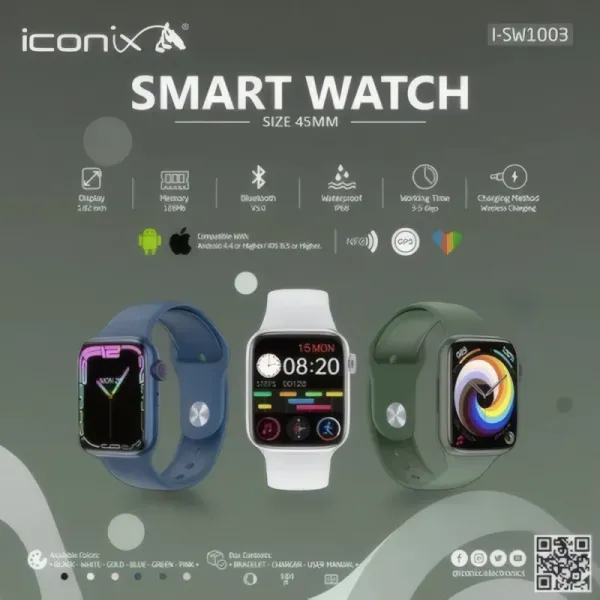 Montre Intelligente ICONIX I-SW1003 - 1,82 pouces Bluetooth