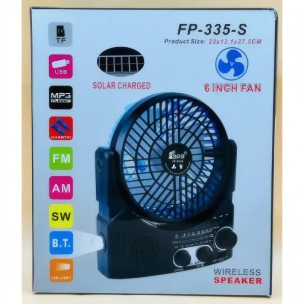 Haut-parleur sans fil FEPE FP-335-S avec ventilo et lecteur USB/TF