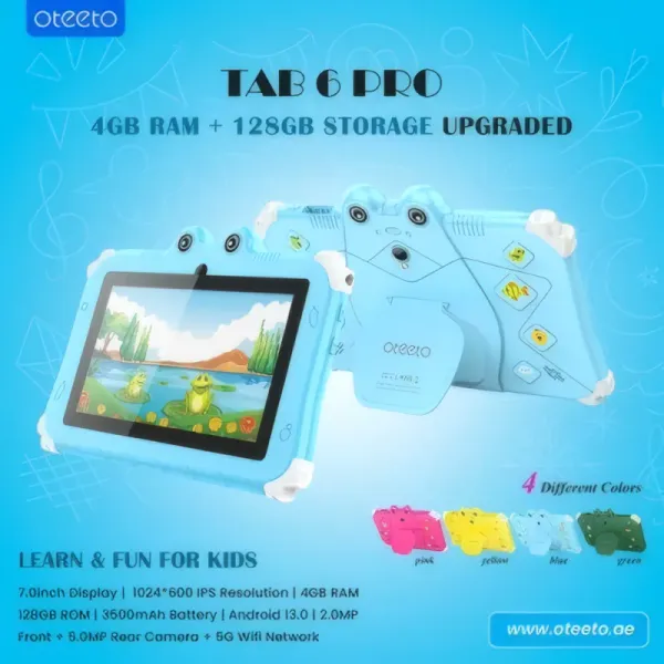 Tablette Éducative Oteeto TAB 6 PRO - 5G, 4Go RAM, 128Go