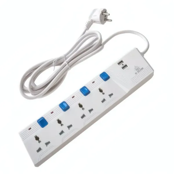Multiprise électrique R SCAR RS-714USB avec 2 Ports USB - 4 prises