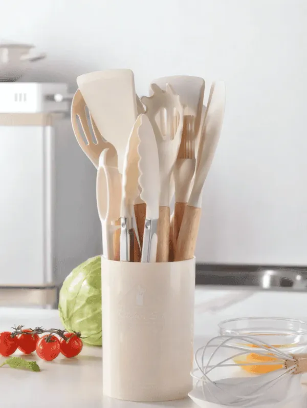Set 12 pièces d'ustensiles de cuisine en silicone