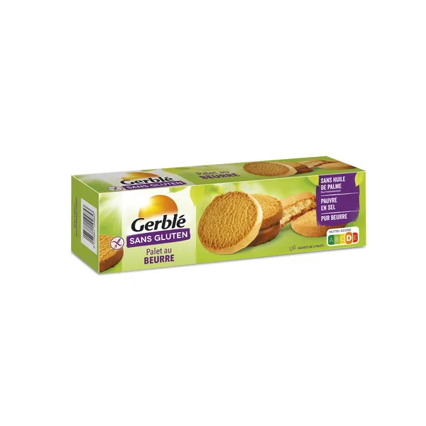GERBLÉ – Palet au Beurre – Sans Gluten & Sans Huile de Palme - 175 g