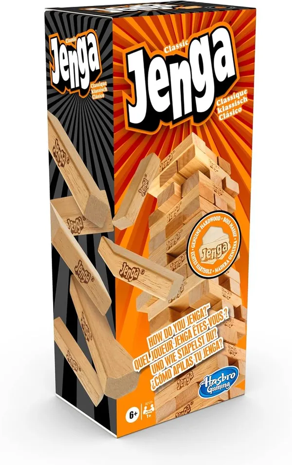 Jenga Hasbro BoisMassifRespectueuxSereinDouceur EnfantsSixAnsCompatiblesAdultesUniversels