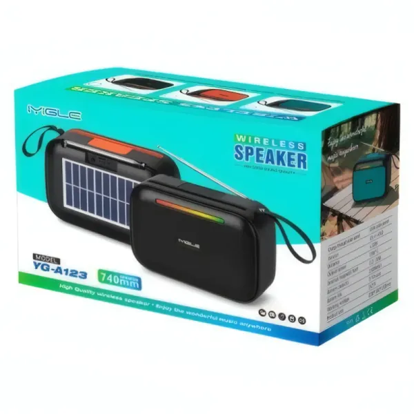 Haut-parleur Bluetooth Portable IYIGLE YG-A123 avec Panneau Solaire