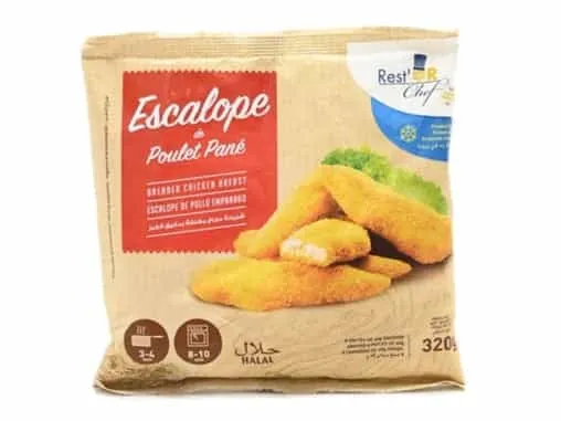 RESTOR CHEF - Escalopes de poulet pané surgelé - 320g