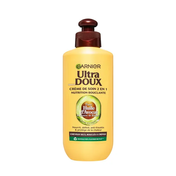 Crème Nutrition Cheveux Très Secs Avocat & Karité Sans Rinçage – Ultra Doux (Garnier)