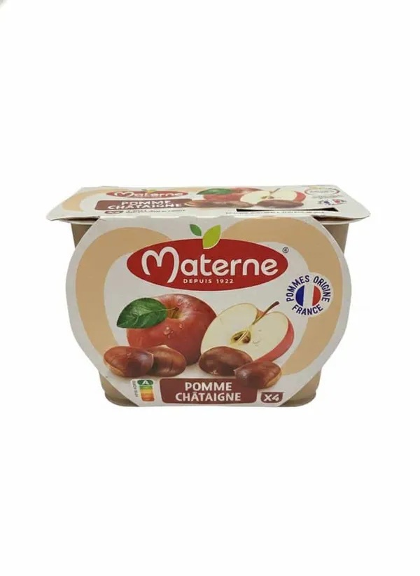 MATERNE – Compote Pomme/Châtaigne Sans Conservateur - 4 x 100 g