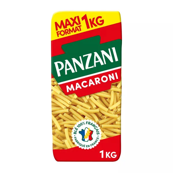 Pâtes macaroni PANZANI le paquet de 1 kg