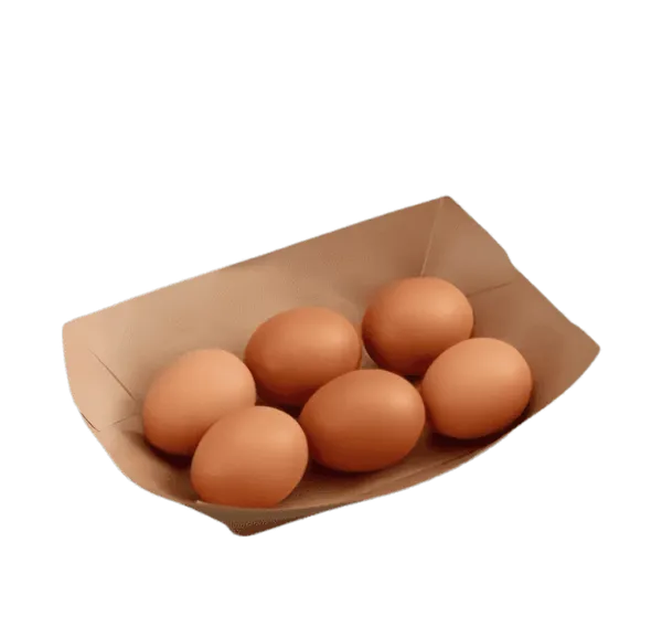 Lot de 50 plateaux alimentaires jetables en papier kraft