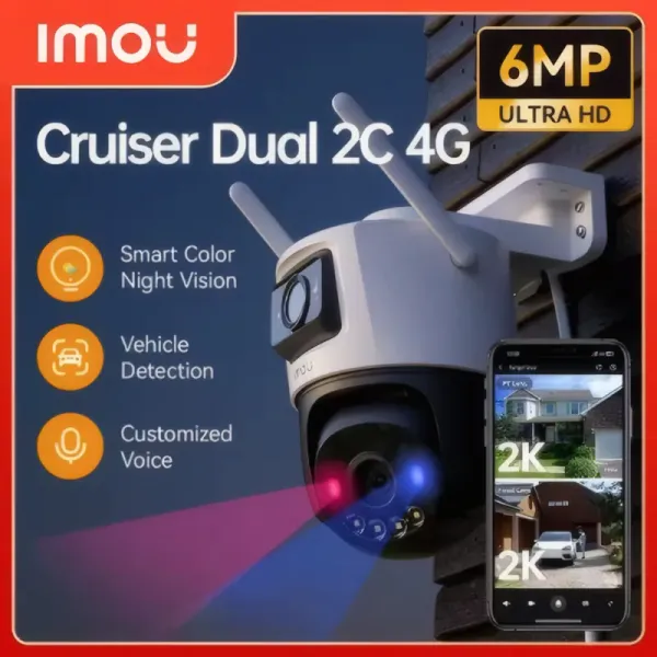 Caméra IP Wi-Fi Imou Cruiser Dual 2C 4G - Double Objectif 6MP
