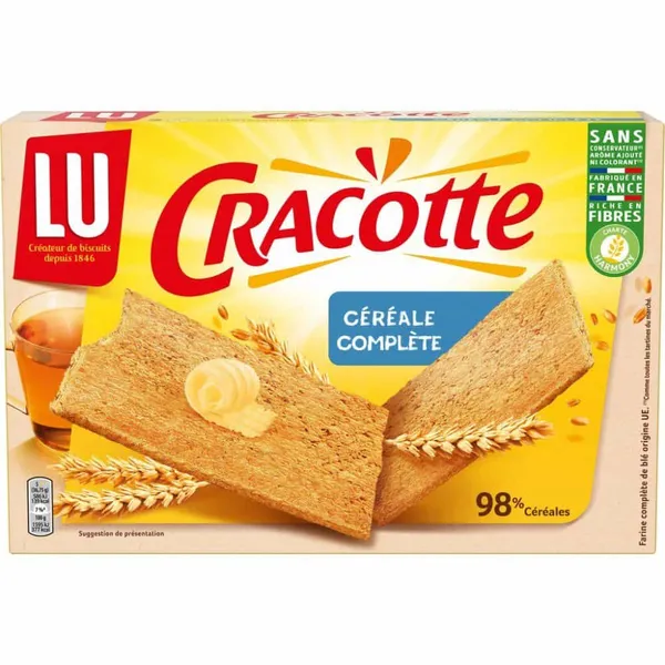 Cracotte by LU – Céréales au goût brioché = 250 g - 5 biscottes