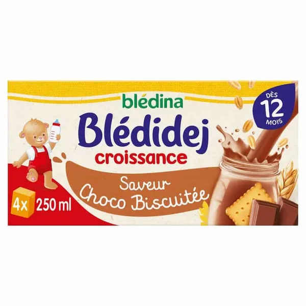 BLEDINA – Blédidéj Croissance Saveur Choco Biscuitée - 4 x 250 ml