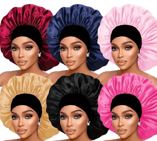 Bonnets en Satin Femme avec Bande Élastique - Lot de 6