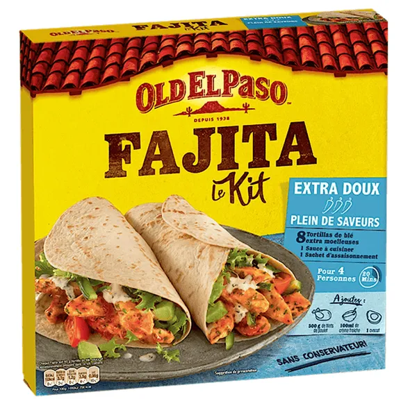 Old El Paso – Kit Fajitas Extra Doux – 8 Pièces