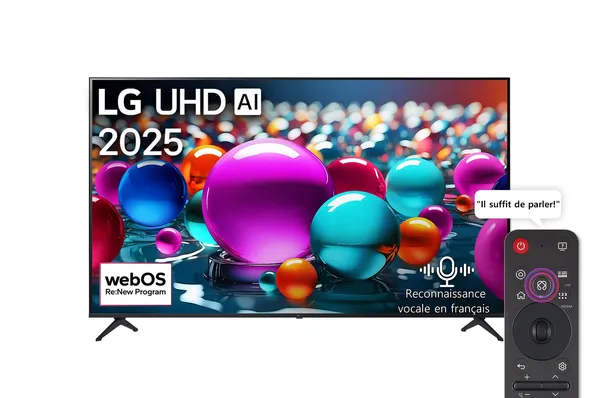 Televiseur LG 65" Smart 4K AI + Telecommande Magic 65UA85006LA