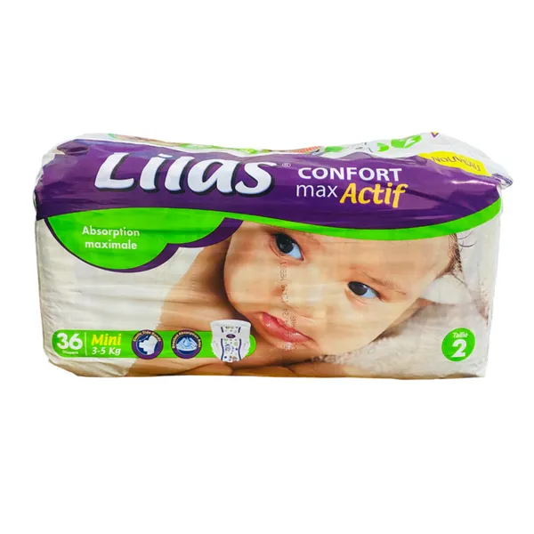Couches bébé Lilas 3-5 kg x36