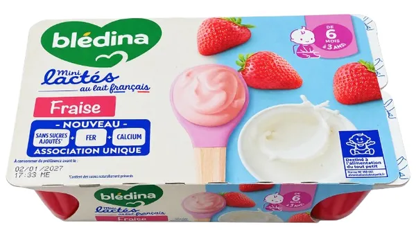 Mini lactés fraise Blédilait 6 x 55 g