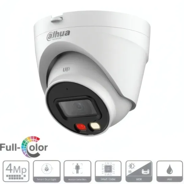 Caméra dôme IP Dahua 4MP Full Color avec Audio Intégré