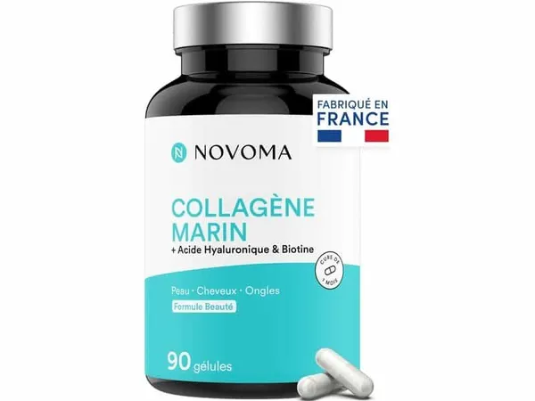 NOVOMA - Collagène Marin Novoma avec Acide Hyaluronique, 90 gélules