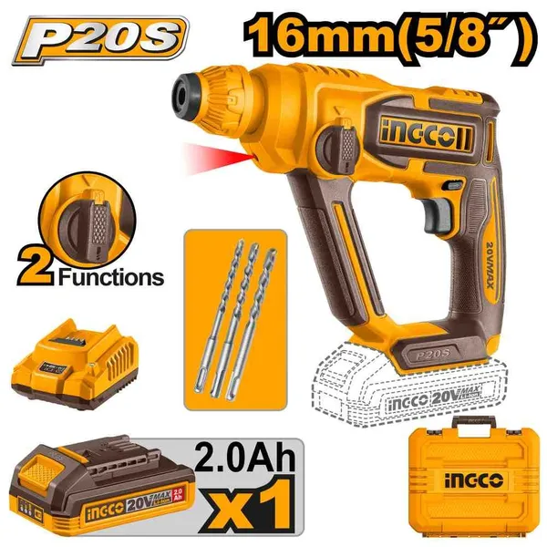Marteau perforateur sans fil 20V INGCO CRHLI201681